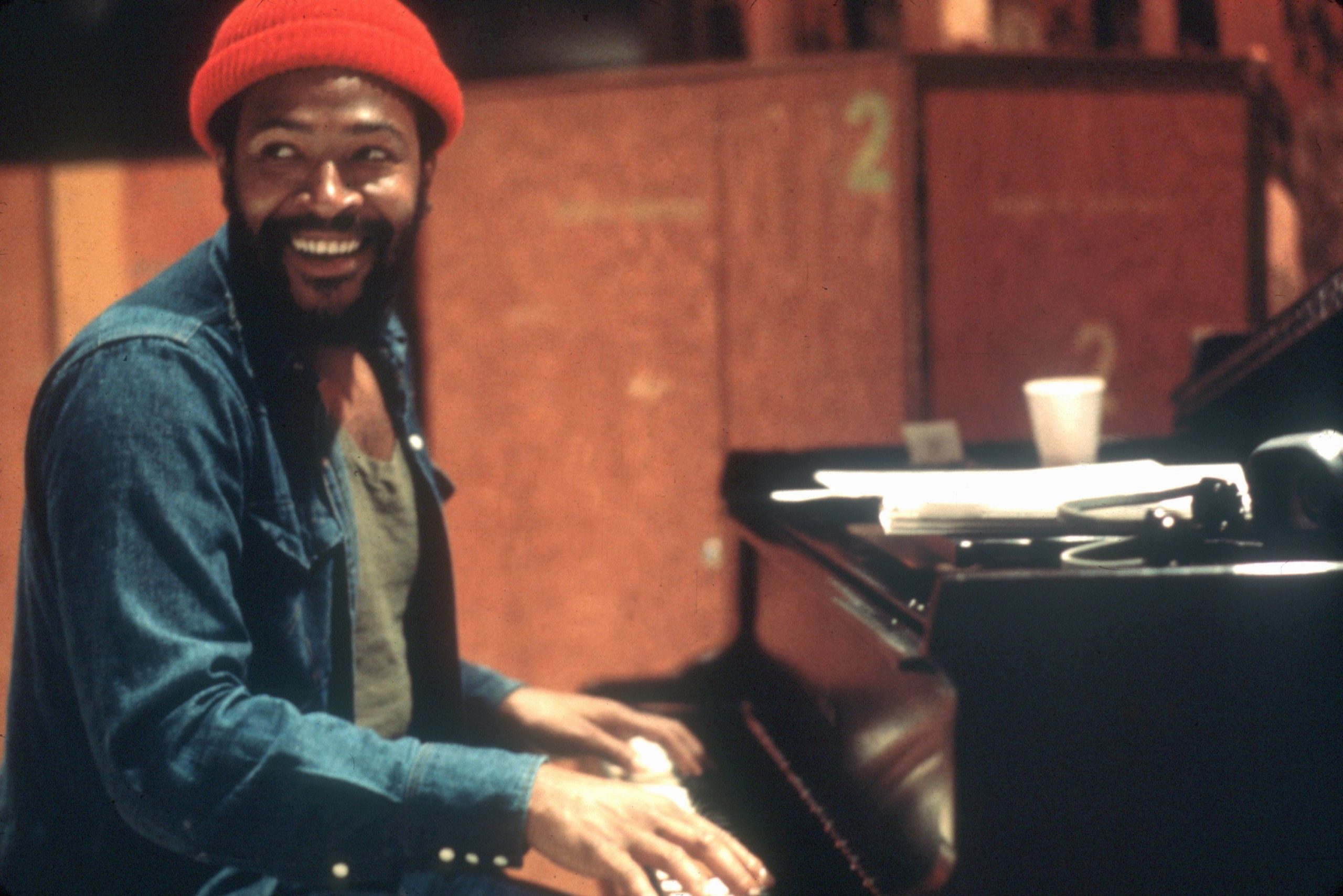 Marvin Gaye playing piano