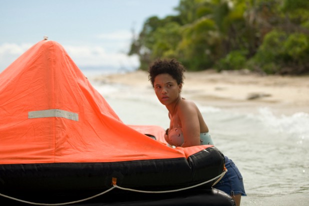 Jen with a raft