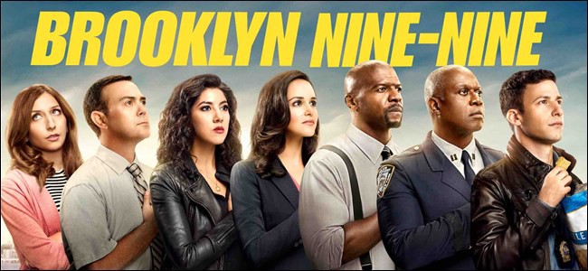 A promotional poster showing the main cast of Brooklyn Nine-Nine