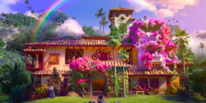 An image from the Encanto trailer of the Madrigal's magical house