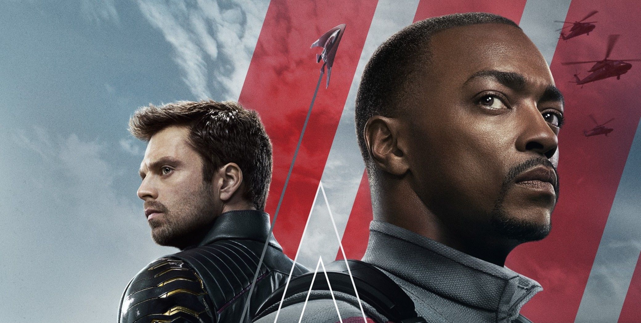 'Falcon and the Winter Soldier poster portray characters Sam Wilson and Bucky Barnes