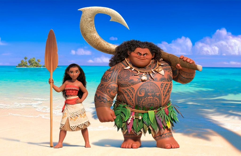 Moana and demi-god Maui
