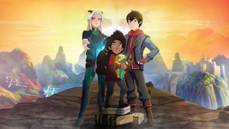 Image from TV series The Dragon Prince of the three main characters