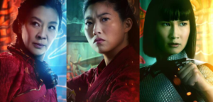 The character posters for Ying Nan, Katy, and Xialing in "Shang-Chi"