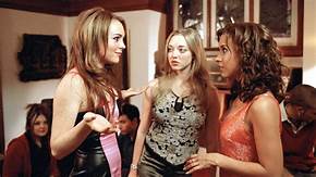 this image is of Cady and her Plastics at her house party