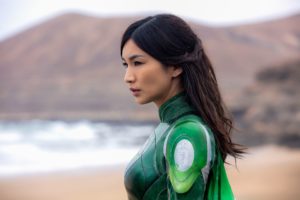 A still from Eternals of Gemma Chan as Sersi