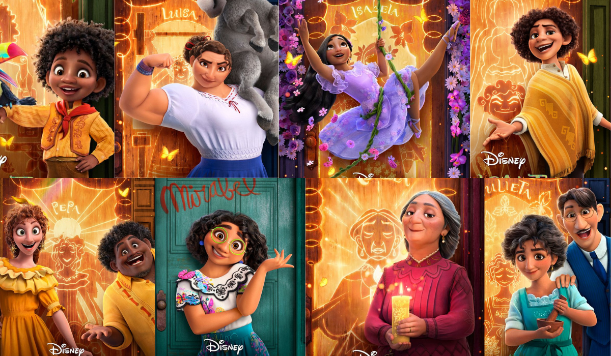 A collage of all the Encanto character posters