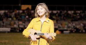 This image is of Stargirl playing at the football game