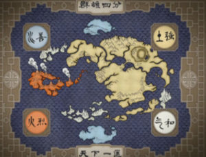 Map of the show's world, including the Four Nations 