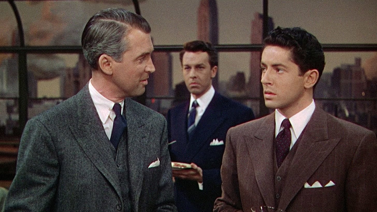 James Stewart, John Dall, and Farley Granger in 'Rope'