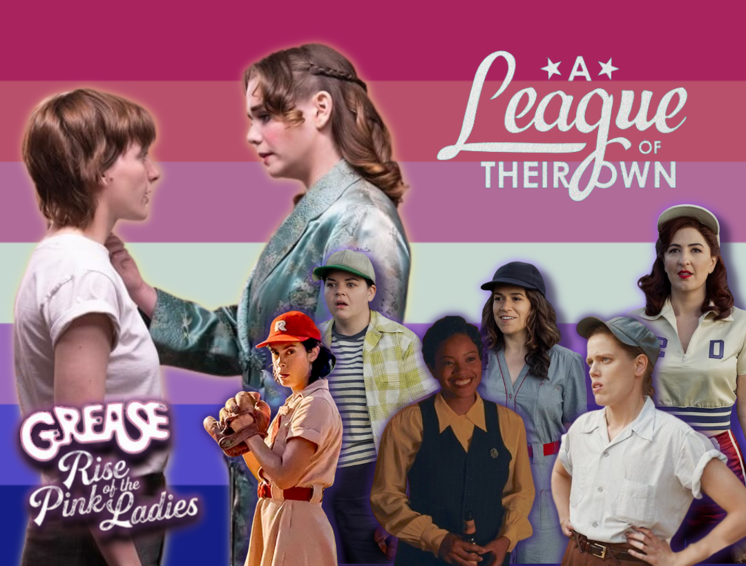 A dual cover featuring the stars of "Grease: Rise of the Pink Ladies" and "A League of Their Own."